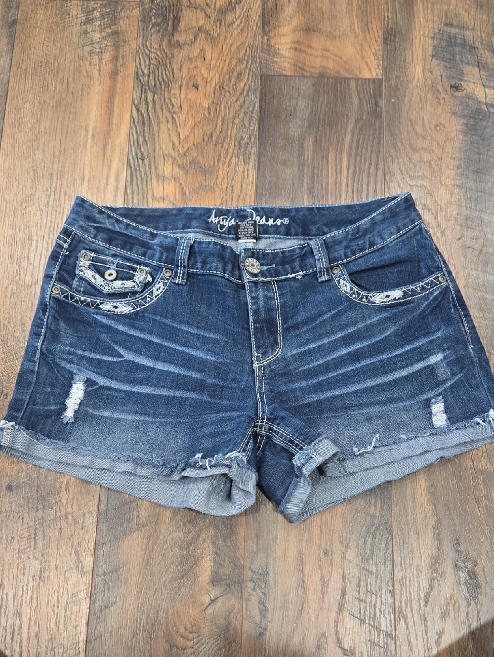 Ariya Dark Blue Distressed Denim Women’s Shorts